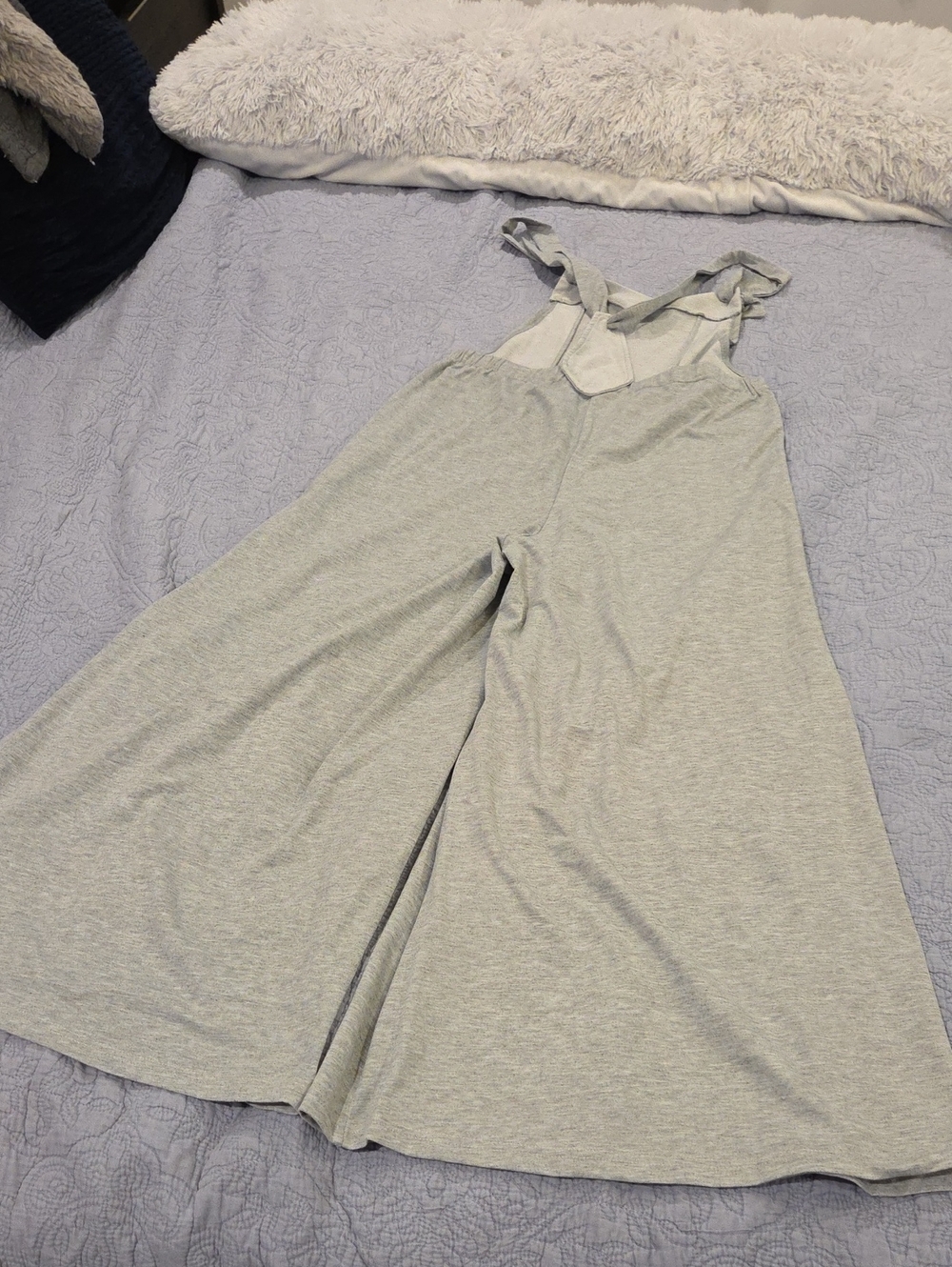 Chicme Light Gray Wide-Leg Knot-Strap Jumpsuit Size XL, New Without Tags! - Picture 9 of 13